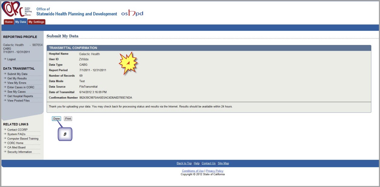 Data Transmittal