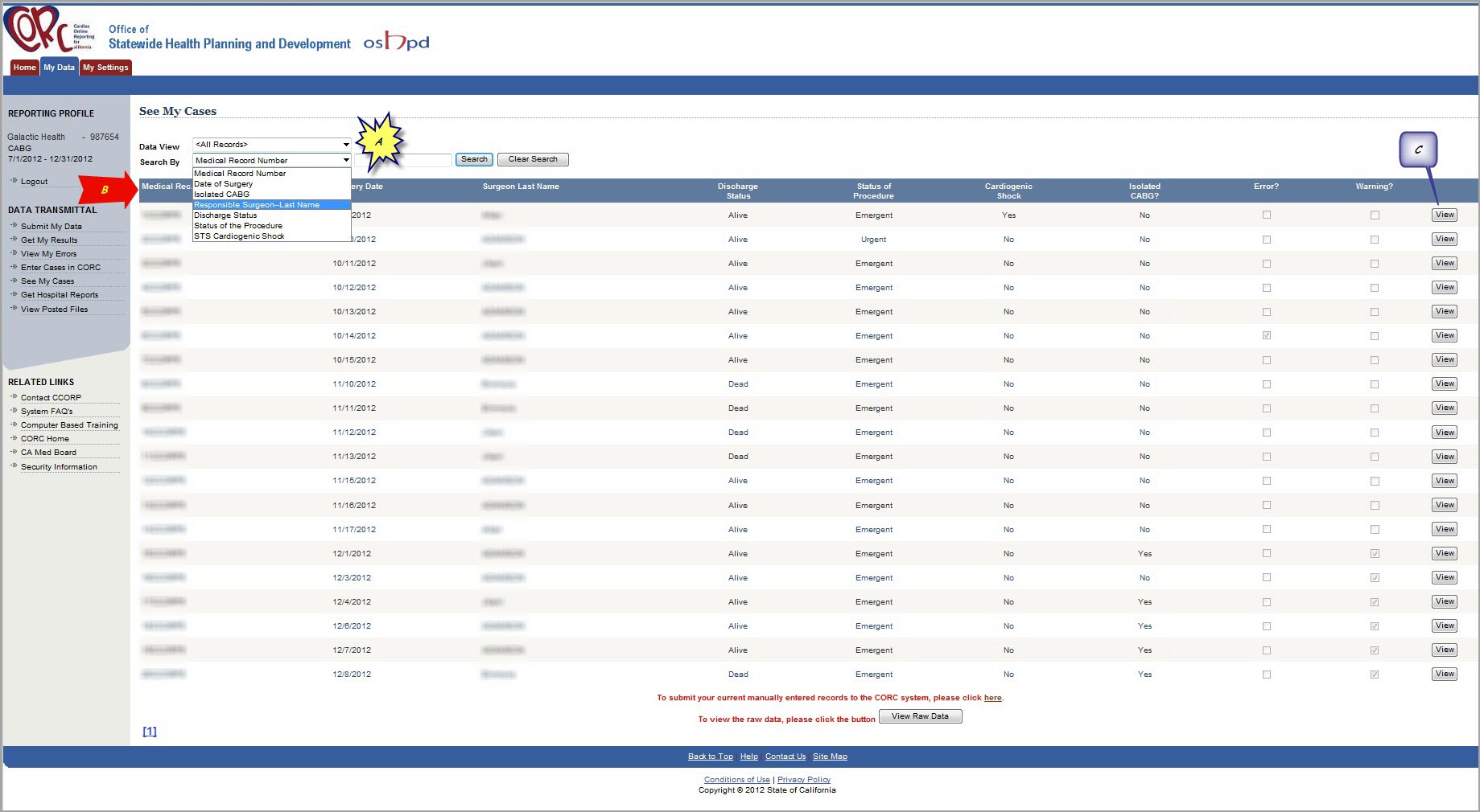 Cabg Record Listing